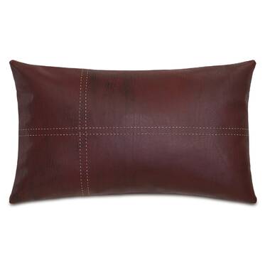 Faux leather lumbar online pillow cover